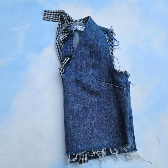 Zara Denim Tank Top Unique Farm Girl Top Country Top Cowgirl Style - Picture 8 of 8